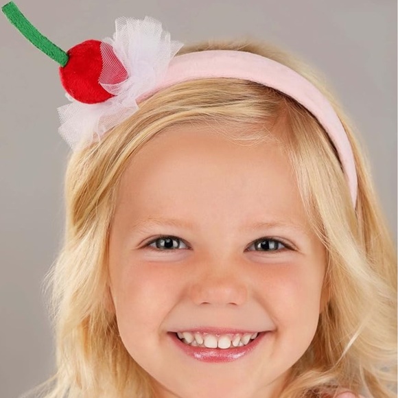 Pink Cupcake Toddler Costume Tunic with Metallic Cupcake Liner & Cherry Headband - Picture 3 of 13